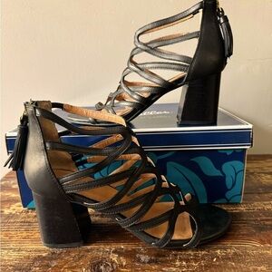 Black Strappy Heeled Sandals